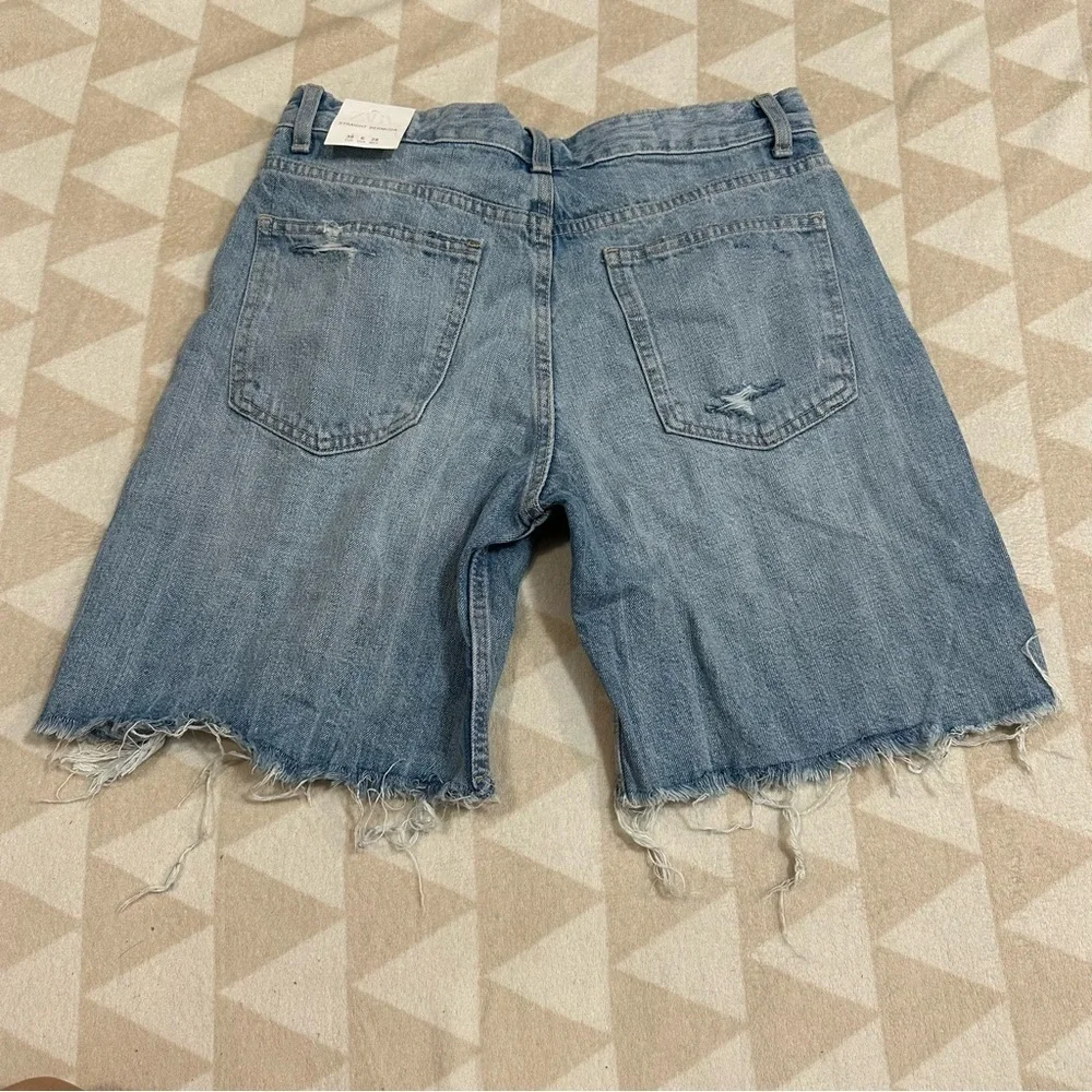 Zara TRF MID-WAIST DENIM BERMUDA SHORTS - Picture 7 of 7